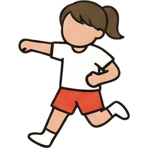 跳び箱を飛ぶ女の子のイラスト