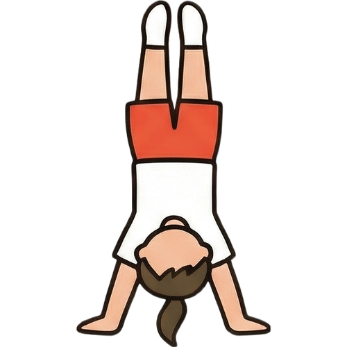 跳び箱を飛ぶ女の子のイラスト